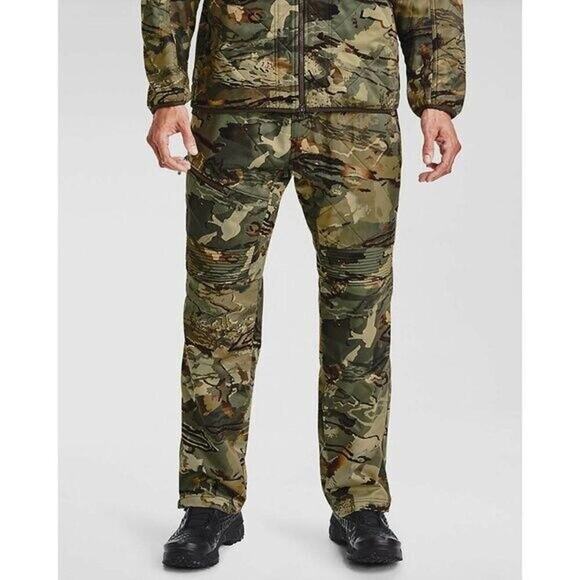 Under Armour Forest Camo Coldgear Repellent Mid Season Hunting Pants Size Small - Picture 1 of 12
